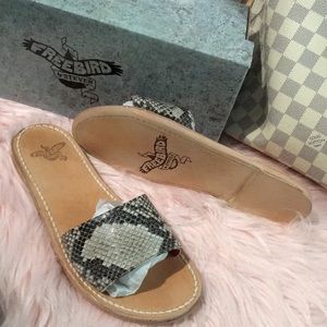 Black and White Snake Skin Sandals